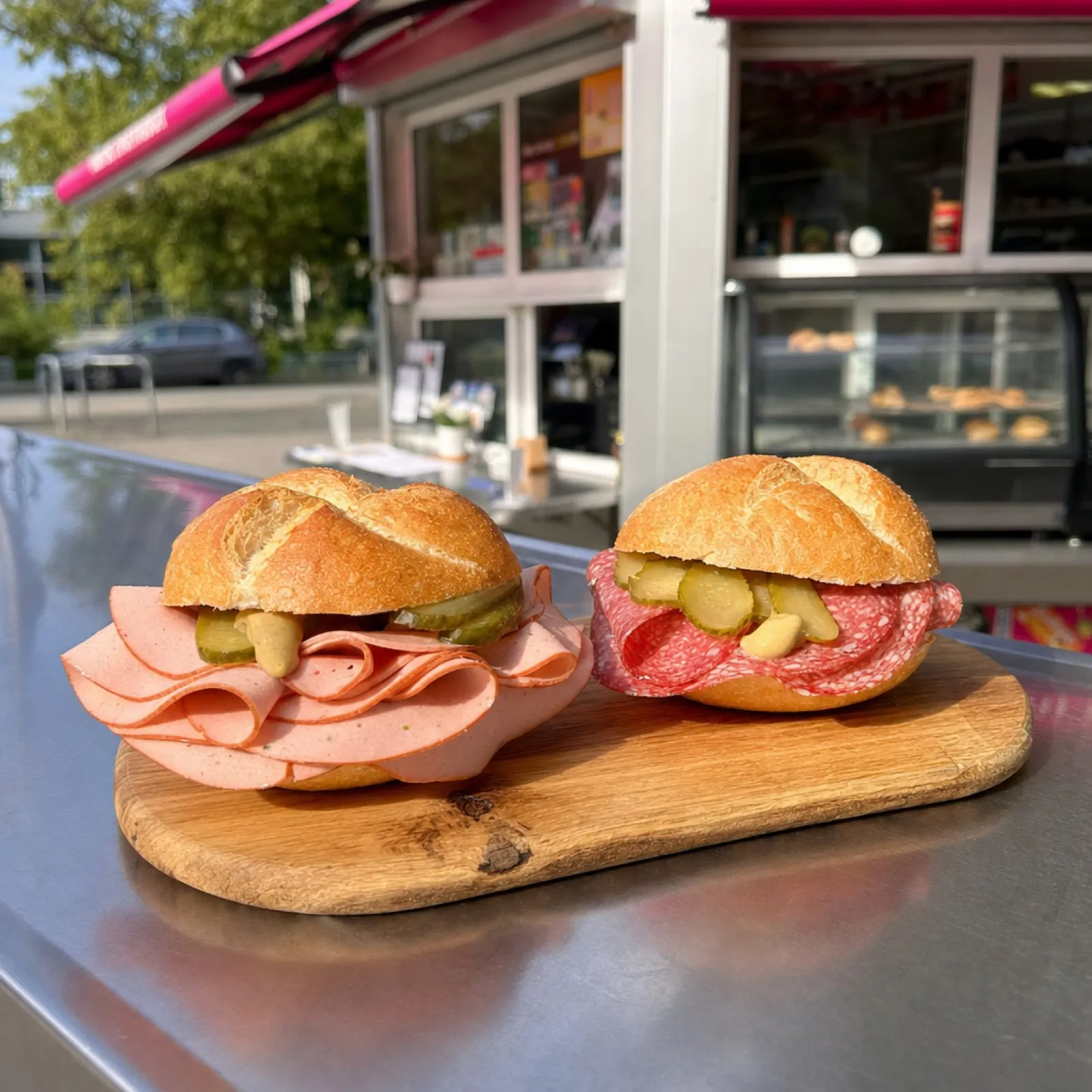Belegte Brötchen mit Wurst vom Heidelberger Metzger